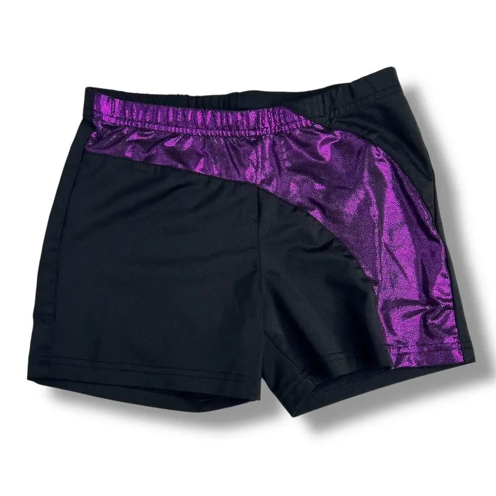 Danskin Now Gymnastics & Dance Elite Foil Leotard with Matching Shorts 10/12